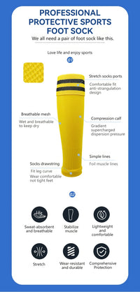 1Pair Knee Over Football Leg Guards Socks Breathable Comfort Calf Long Sock Adult Children Soccer Sports Shin Guards Leg Covers - Buy online at  Vibe In Cart.