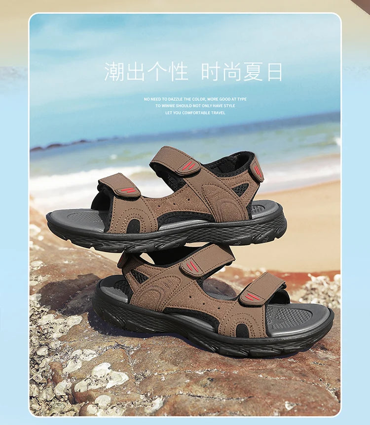 Men's Waterproof Sports Sandals for Hiking and Beach Open Toe Adjustable