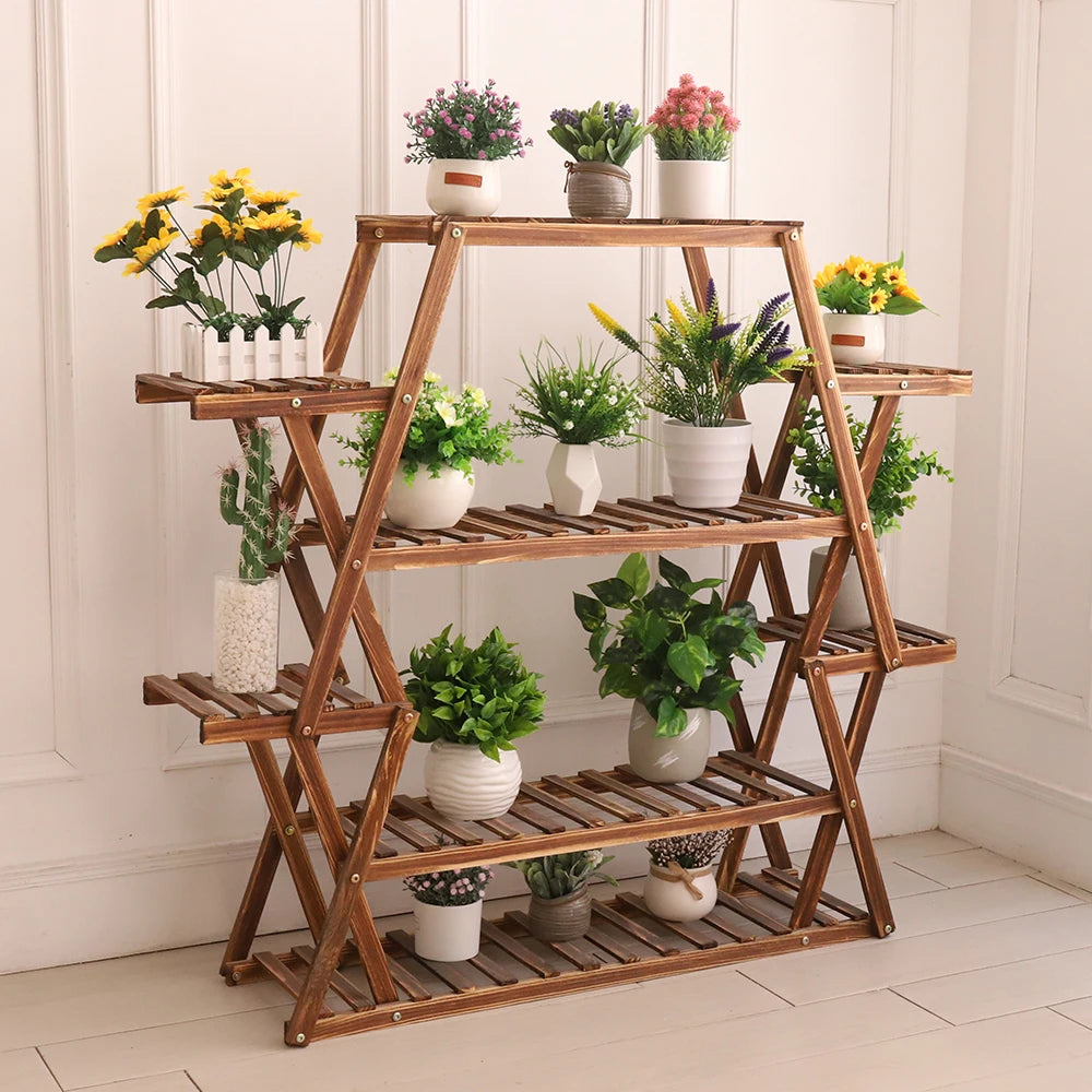 Extra Large Multi Tier Wood Flower Rack Plant Stand Bonsai Shelf Indoor Outdoor - Buy online at  Vibe In Cart.