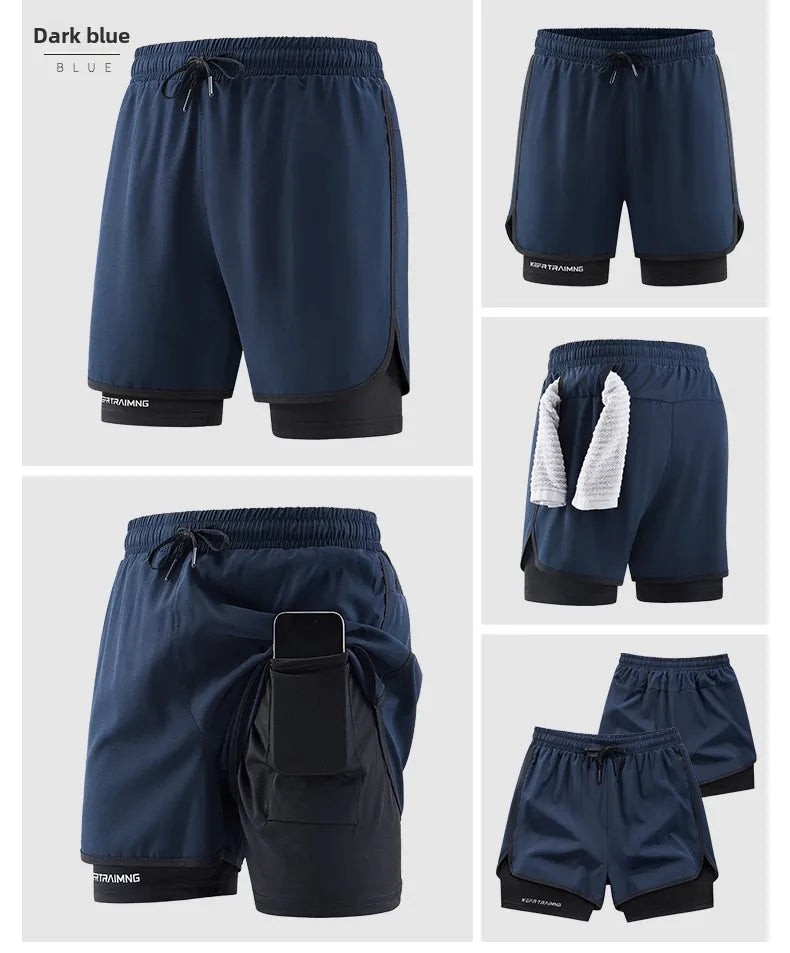 Men Running Shorts Gym Sports 2 in 1 Quick Dry Workout Training Gym Fitness Jogging Short Sweatpants Summer Hot Men Sportswear - Buy online at  Vibe In Cart.