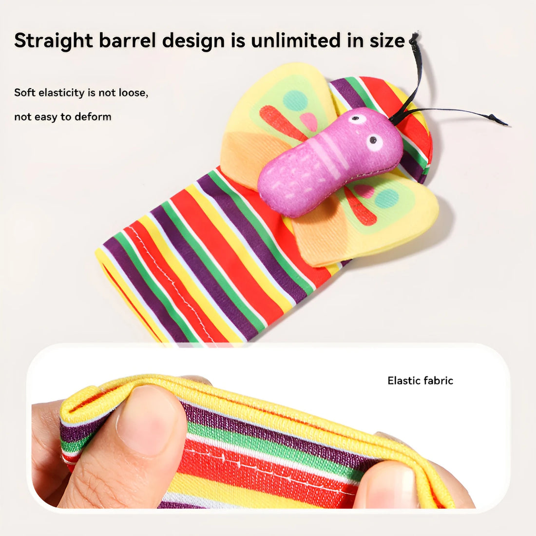 Baby toys - Newborn wrist bell rattle sock with sound paper toy for soothing and early education set - Soft touch