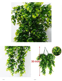 2Pcs Artificial Hanging Plants Fake Hanging Plant Faux Eucalyptus Leaf Greenery Vine Outdoor UV Resistant Plastic Plants - Buy online at  Vibe In Cart.