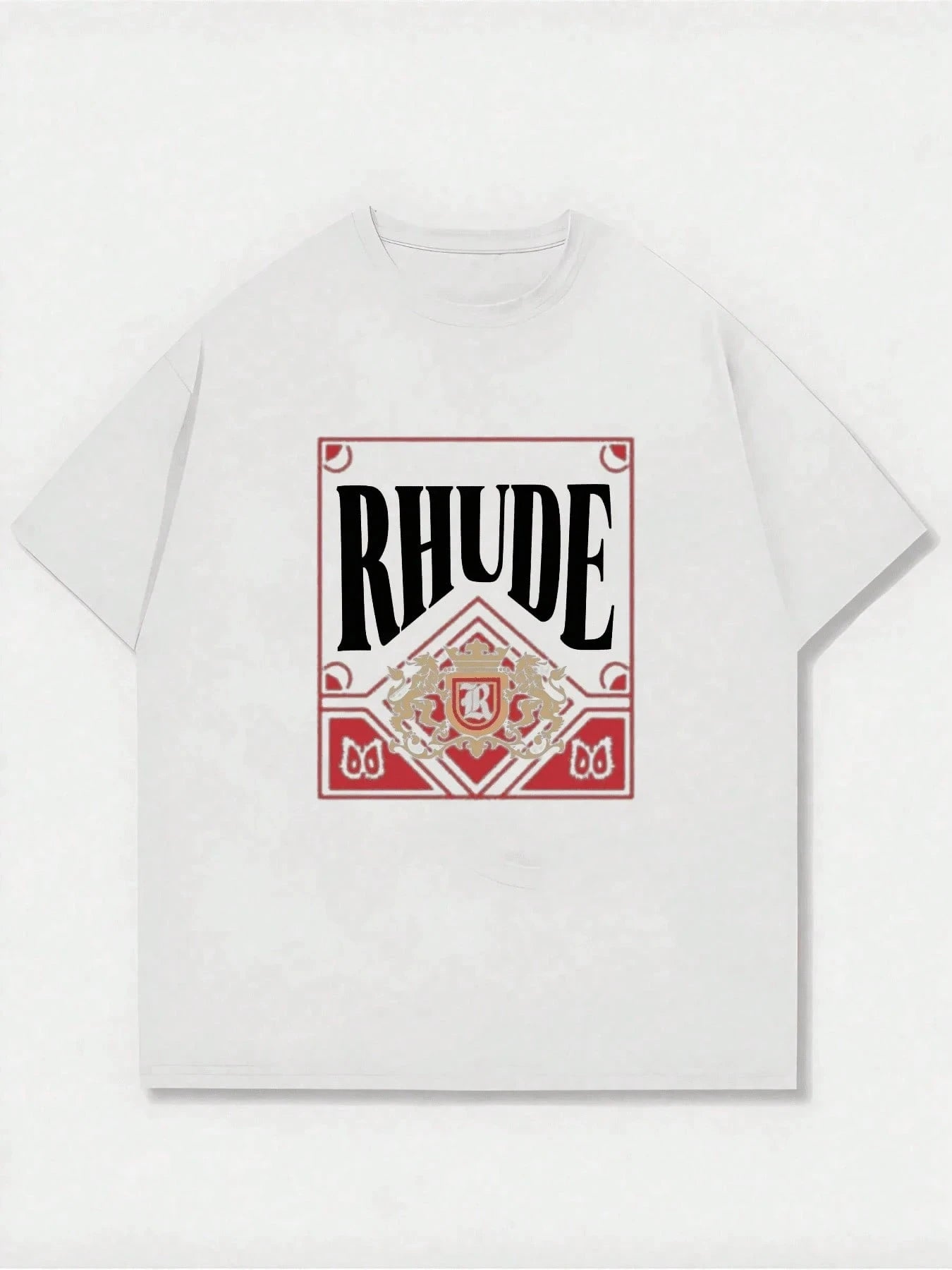 man clothes Rhude Logo Inspired Black T-Shirt Casual Digital Print Pure Heavy Cotton Unisex Breathable harajuku COTTON vintage - Buy online at  Vibe In Cart.