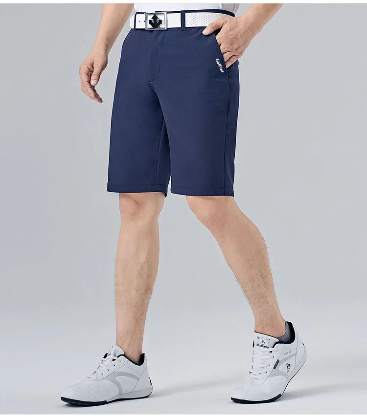 Men's Golf Shorts In Polyester And Elastane With Solid Pattern