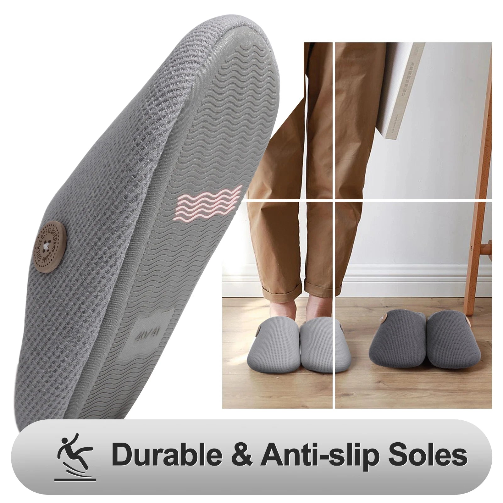 Smile Pop Men Flat Slippers Indoor Cozy Home Men Slippers Winter Casual Slippers Soft Antiskid Slippers Outdoor Fashion Shoes - Buy online at  Vibe In Cart.