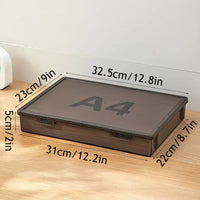 Transparent Plastic Square Desktop Document Storage Box