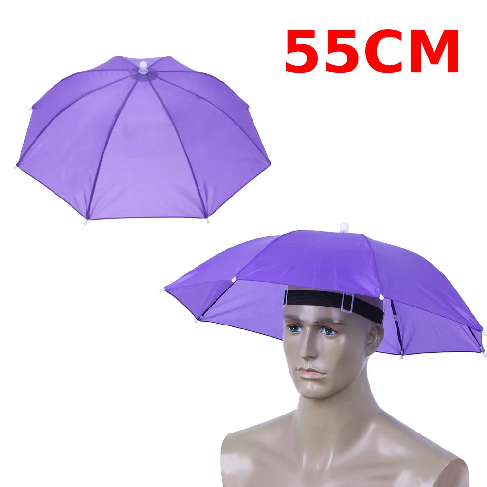 Portable Polyester Umbrella Hat for Fishing Anti-Rain Anti-Sun