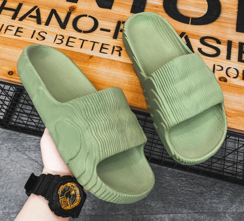 Soft Home Slippers Couple Summer Indoor Skid Proof Bathroom Slippers Sandals Hotel Solid Color Men Women Flip Flops Flat Shoes - Buy online at  Vibe In Cart.