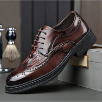 New for Men Genuine Leather Casual Shoes Retro Leisure Business Dress Shoes Street Fashion Brogue Shoes - Buy online at  Vibe In Cart.