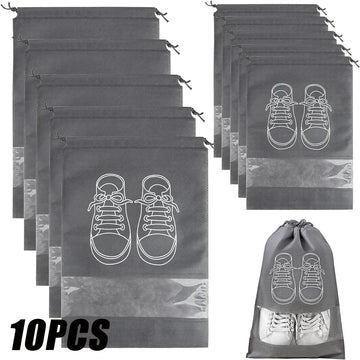 Large Non-Woven Fabric Shoes Storage Organizer Bags, 5 or 10 Pack