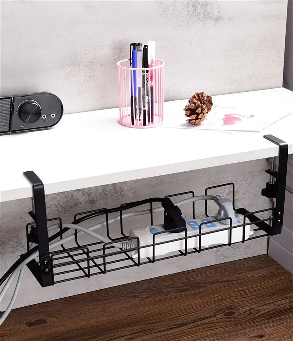 Under Desk Metal Wire Cable Management Organizer Rack