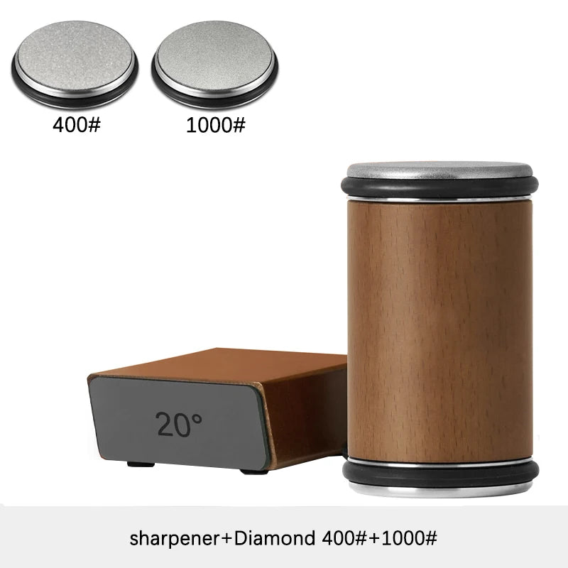 Rolling Knife Sharpener Double Sided Diamond Stone 15/20 Degree Angle