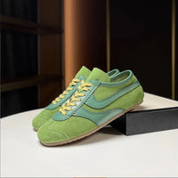 Women's Retro Flat Lace-Up Genuine Leather Sneakers Large Size