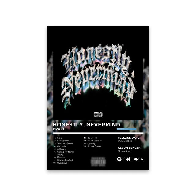 Unframed Retro Rapper Album Cover Canvas Wall Art Print