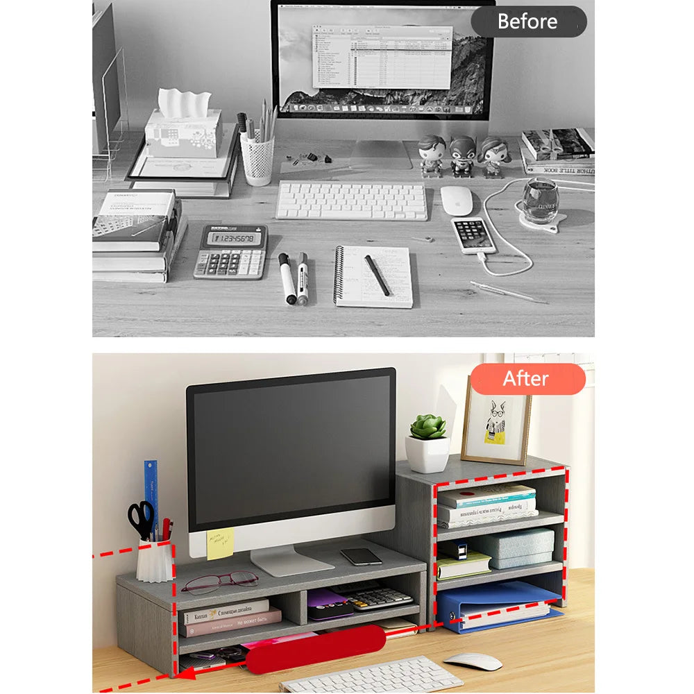 Wooden Laptop Stand with Stable Base and Eyesight Protection