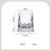 255 ML Transparent Round Glass Whiskey Wine Beer Cup