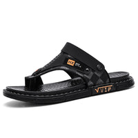 Men's Casual Flip-Flop Sandals with Microfiber Upper and PVC Outsole