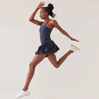 Sean Tsing® Golf Dresses with Safety Pants Women Sleeveless Zipper Sport Dress for Tennis Badminton Baseball Athletic Outfits