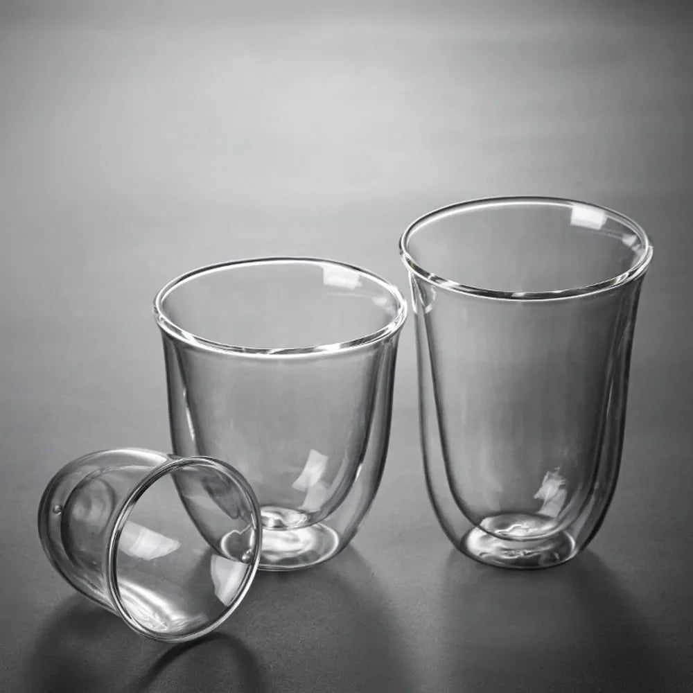 Double Wall Glass Cup Transparent Clear Heat Resistant Tea Drink Cups Mini Whisky Cup Espresso Coffee Cup  Bar Drinkware  Gift - Buy online at  Vibe In Cart.