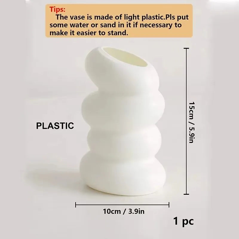1PC Plastic Spiral White Vase Nordic Creative Flower Arrangement Container For Kitchen Living Bedroom Home Decoration Ornament - Buy online at  Vibe In Cart.