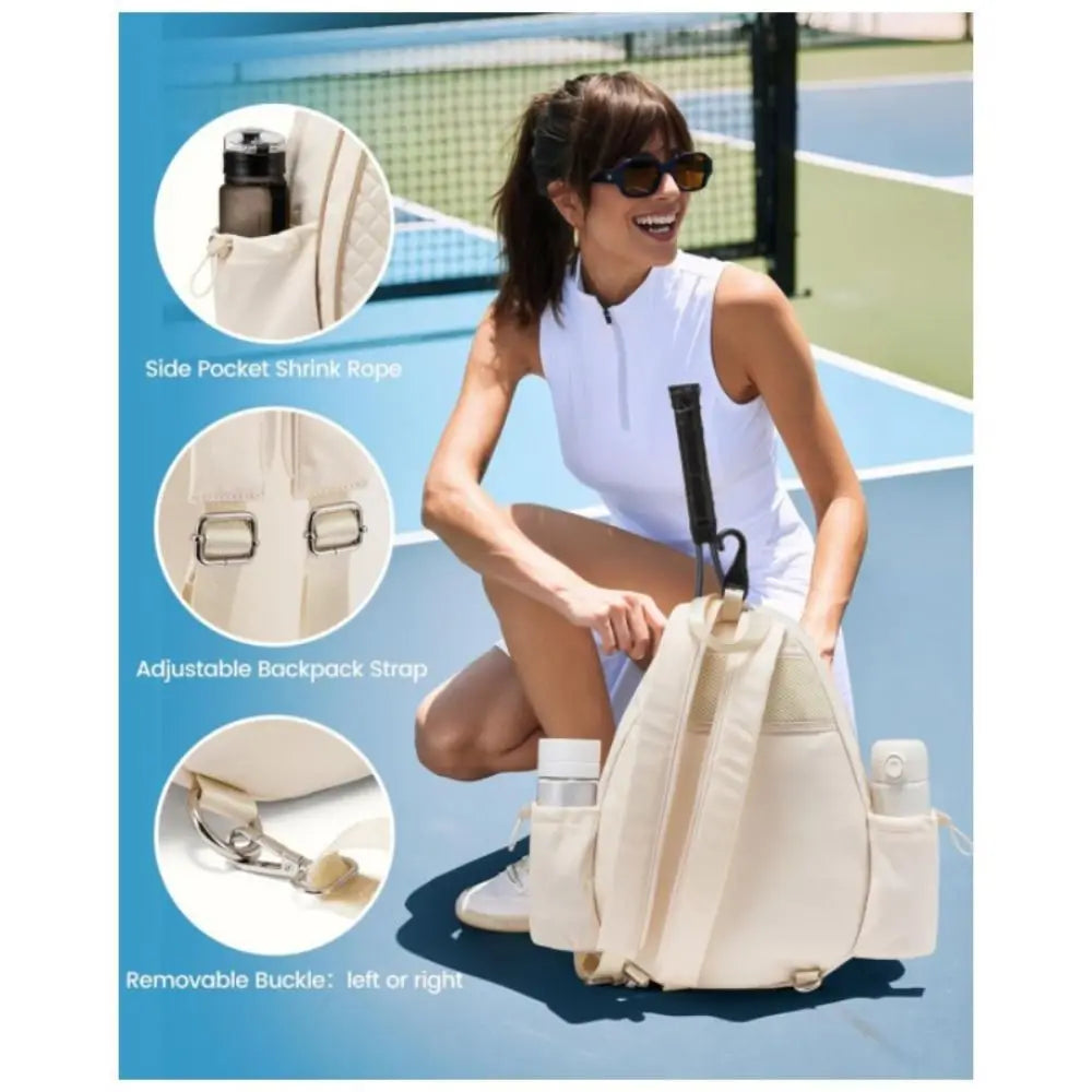 Zipper Closure Tennis Bag Large Capacity Waterproof Tennis Crossbody Bag Adjustable Strap Polyester Tennis Racket Backpack - Buy online at  Vibe In Cart.