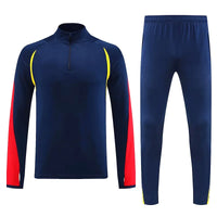 Long Sleeve Polyester Football Tracksuit Set for Men with Jacket and Pants