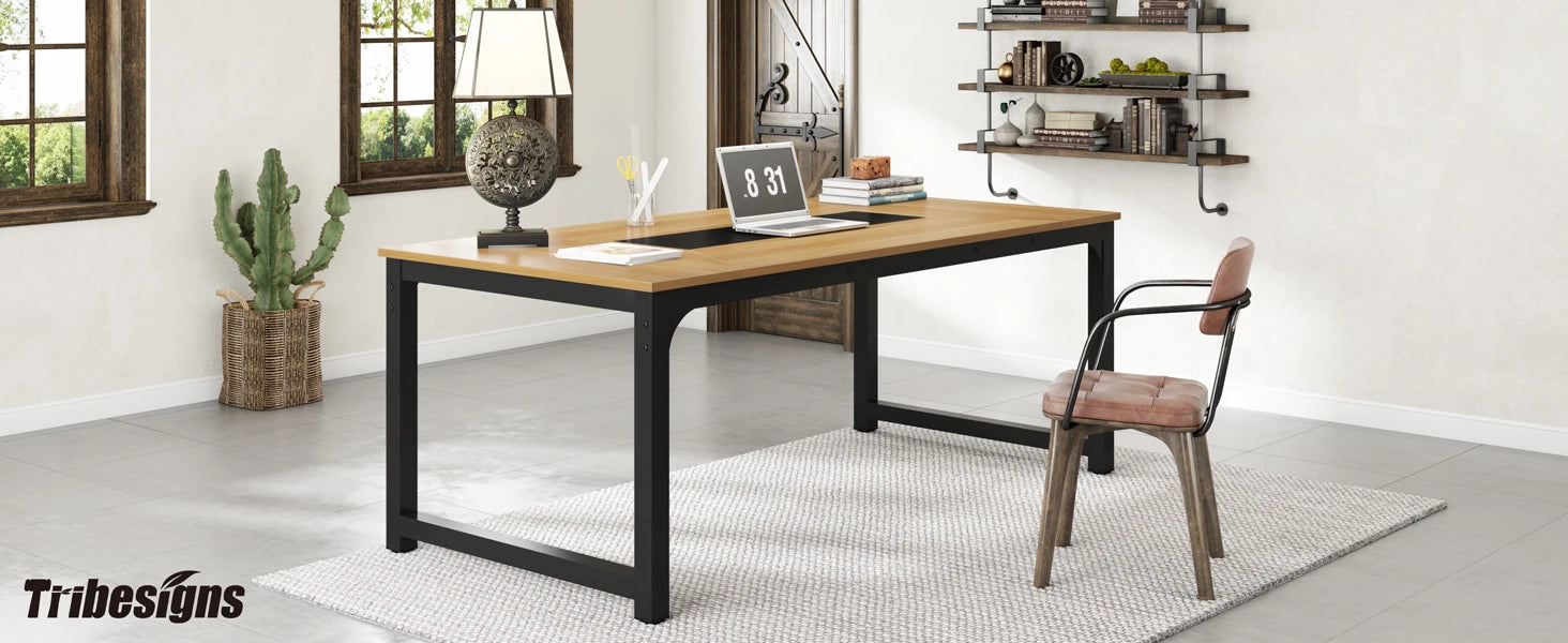 70.8 Inch Wooden Computer Desk for Office and Study