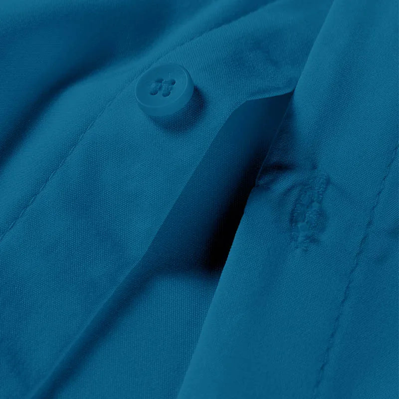 Men's Short Sleeved Solid Color Polyester Casual Shirt