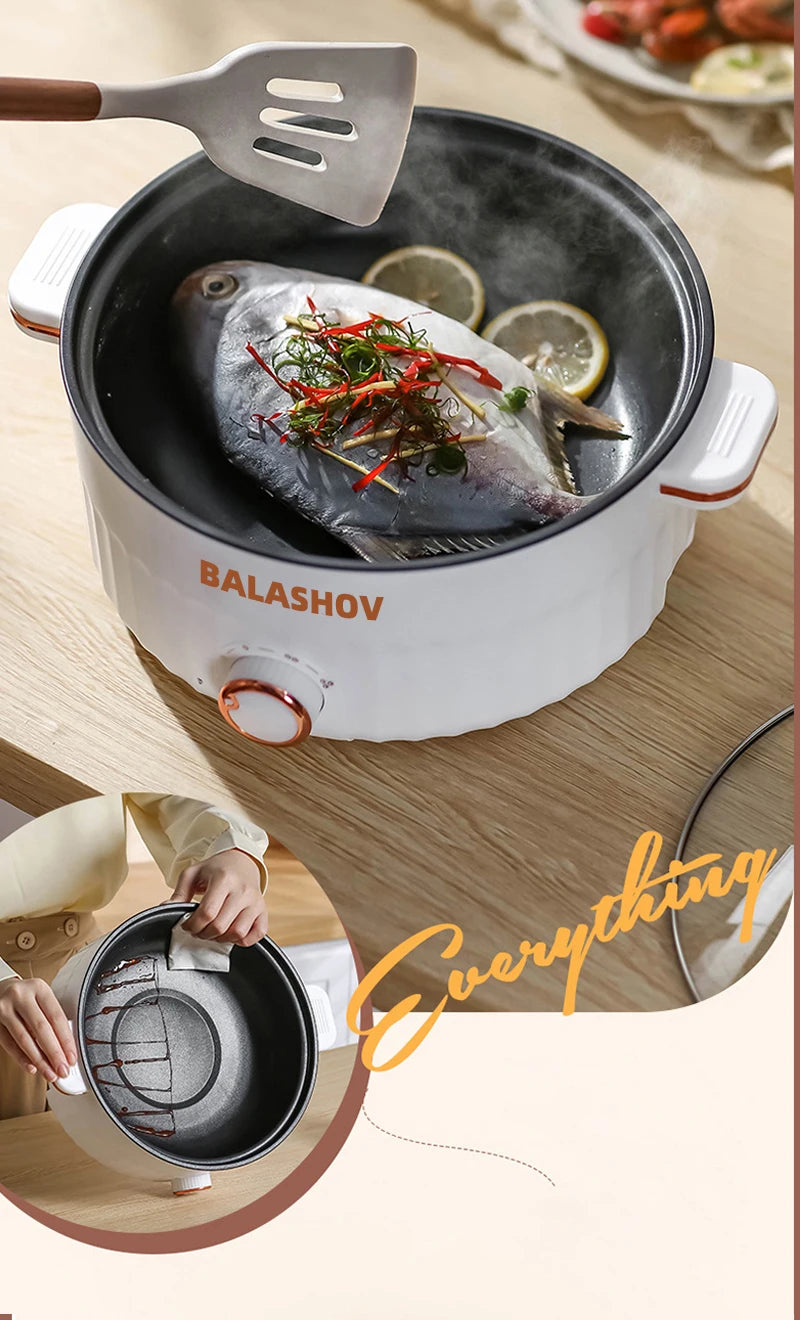 3L Portable Multifunctional Electric Rice Cooker with Non-Stick Double Layer Pan