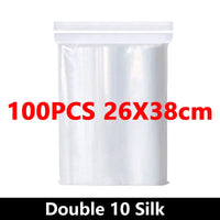 100 Piece Clear Plastic Zipper Storage Bags for Jewelry and Food