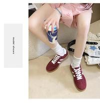 Women Tennis Sneakers Flats Ladies Fashion Mixed Colors Lace-up Vulcanized Shoes Spring Autumn Woman Outdoor Trainers Footwear - Buy online at  Vibe In Cart.