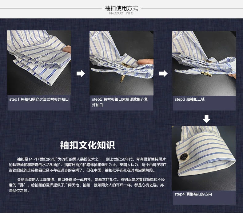 Men's French cufflinks shirt, men's slim fit long sleeved business sleeve nail free business formal men's solid color shirt - Buy online at  Vibe In Cart.