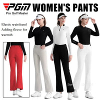 Women's Elastic High Waist Fleece Golf Pants for Winter