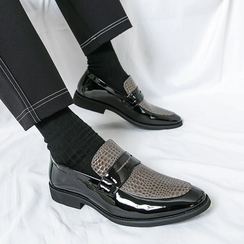 Loafers Shoes Men Color Blocked Business Casual Fashion Round Head Formal Wedding Shoes - Buy online at  Vibe In Cart.