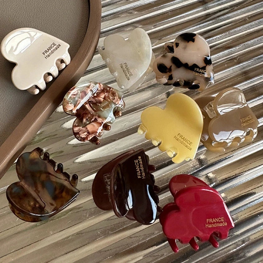 Colorful Small Heart-Shaped Hair Clip 3.5Cm Small Hairclaw Acetate Hair Crabs Girls Delicate Hairclips Women Hair Accessories - Buy online at  Vibe In Cart.