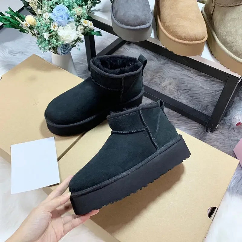 2026 New Classic Ultra Mini Platform Boots Leather Suede Wool Comfort Winter Womens Fur Slippers K98 ‮34-53 SeziS UggS - Buy online at  Vibe In Cart.