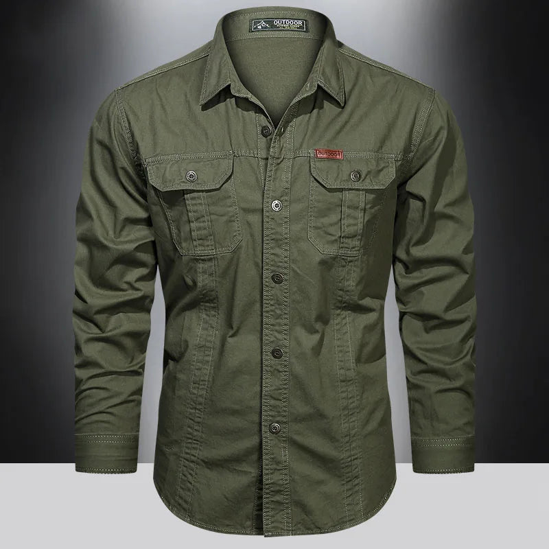 2024 Spring Cotton Cargo Shirt for Men Long Sleeve Multi-Pocket Shirts Outdoor Casual Colthing High Quality Militar Overshirt - Buy online at  Vibe In Cart.