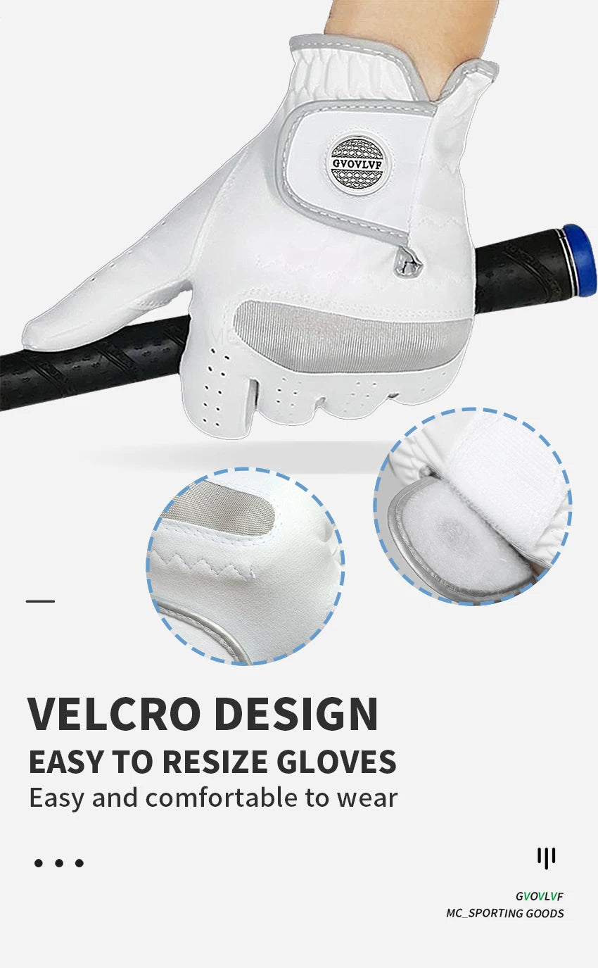 1pc Men Golf Glove Micro Soft Fabric Breathable Comfortable Fitting With Magnetic Marker Replaceable For Golfers White - Buy online at  Vibe In Cart.