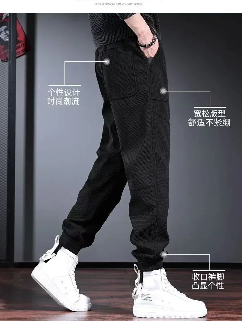 Men's Breathable Golf Pants with Elastic Waist and Drawstring