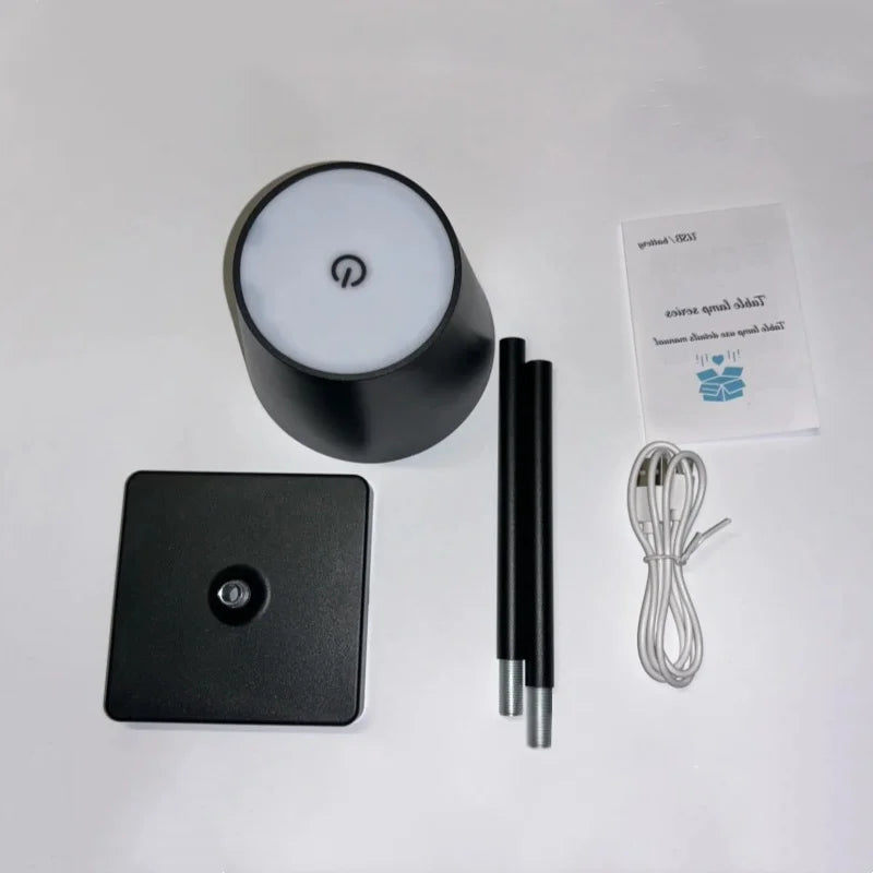 Rechargeable LED Table Lamp Touch Switch 3 Levels Dimmable Desk Lights Bar Club Dinner Creative Decorative Ambient Lighting - Buy online at  Vibe In Cart.