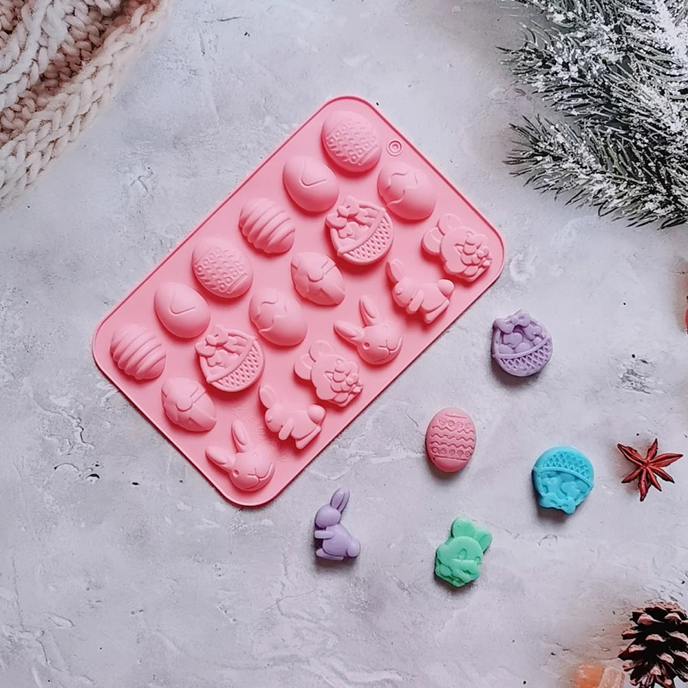 Easter Silicone Mold Cake Chocolate Cookie Baking Mould Rabbit Colored Holiday Decoration Kitchen Bakeware - Buy online at  Vibe In Cart.