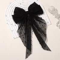 Polyester Chiffon Alloy Hair Barrettes for Girls with Big Bow