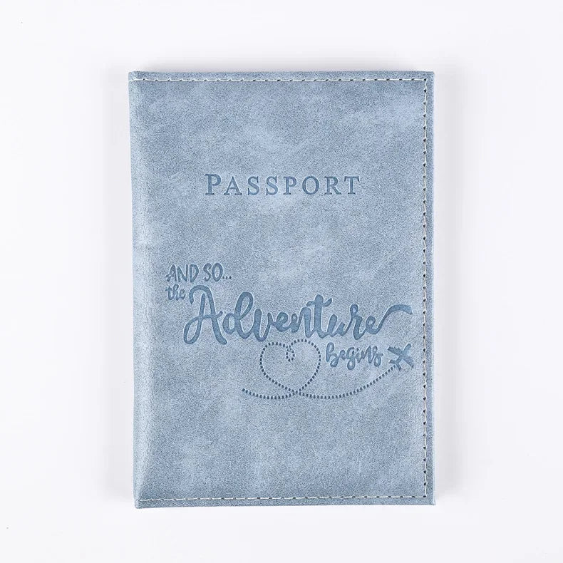 Solid PU Leather Passport Holder Wallet Card Case for Travel