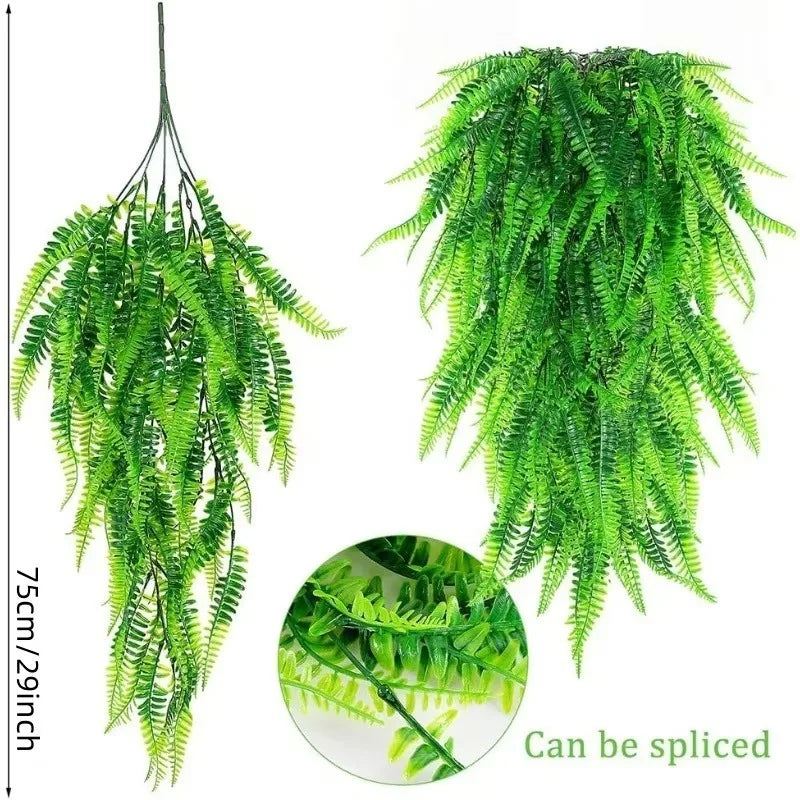 Artificial Fern Grass Persian Leaves Hanging Vines Simulation Greenery Home Decor Lifelike Indoor Plants Wall Room Decoration - Buy online at  Vibe In Cart.