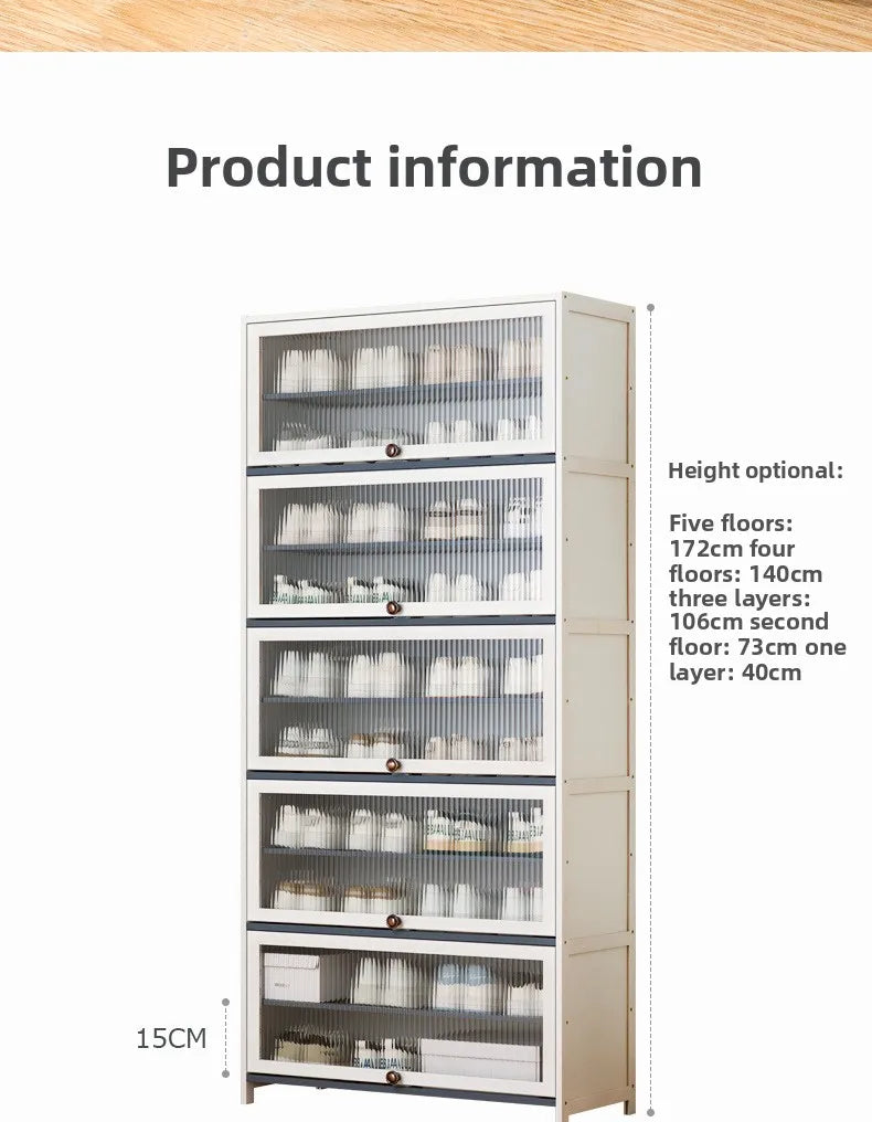 Multi-Layer Shoe Cabinet with Dustproof Large-Capacity Design