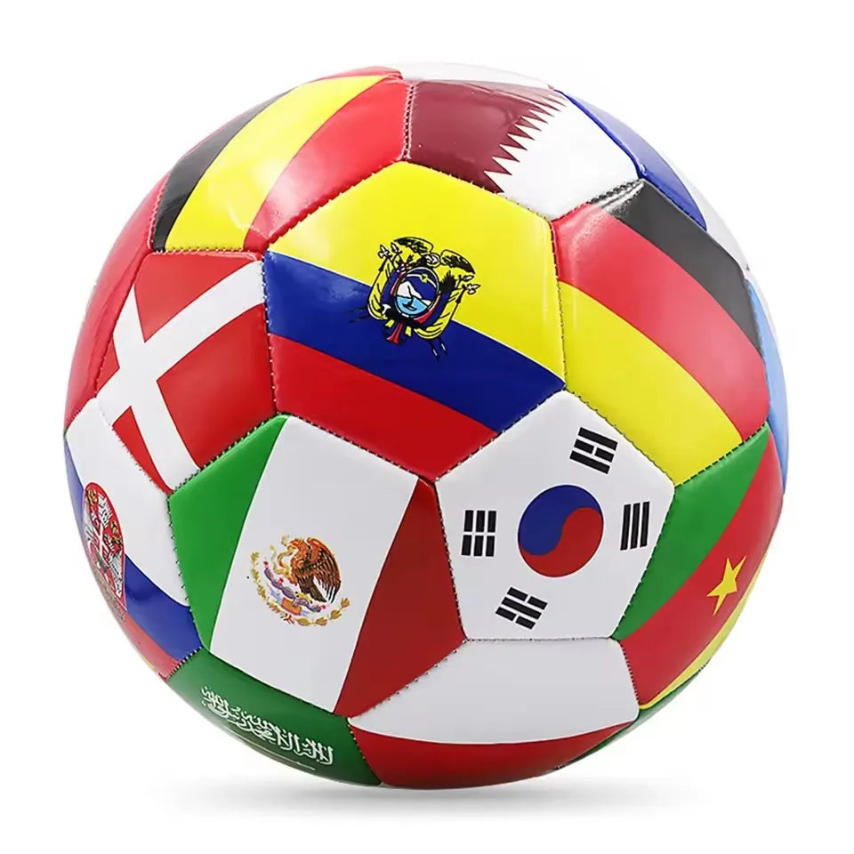 Flag Printed Soccer Ball Official Size 5 Soccer Match Ball Outdoor Match Game Football Pvc 2.7Thickened Team Training Footy Ball - Buy online at  Vibe In Cart.