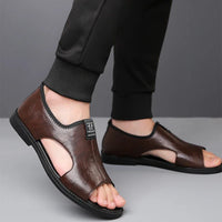 Sandals for Men Brand Casual Shoes Outdoor Fashion Men's Slippers Comfortable Beach Shoes High Quality Leather Men Flat Sandals - Buy online at  Vibe In Cart.