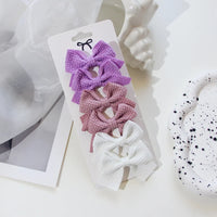 Polyester Ribbon Bowknot Barrettes Set for Girls, 6 or 10 Pieces