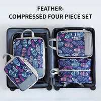 4 Piece Polyester Large Capacity Foldable Compression Packing Cubes Set