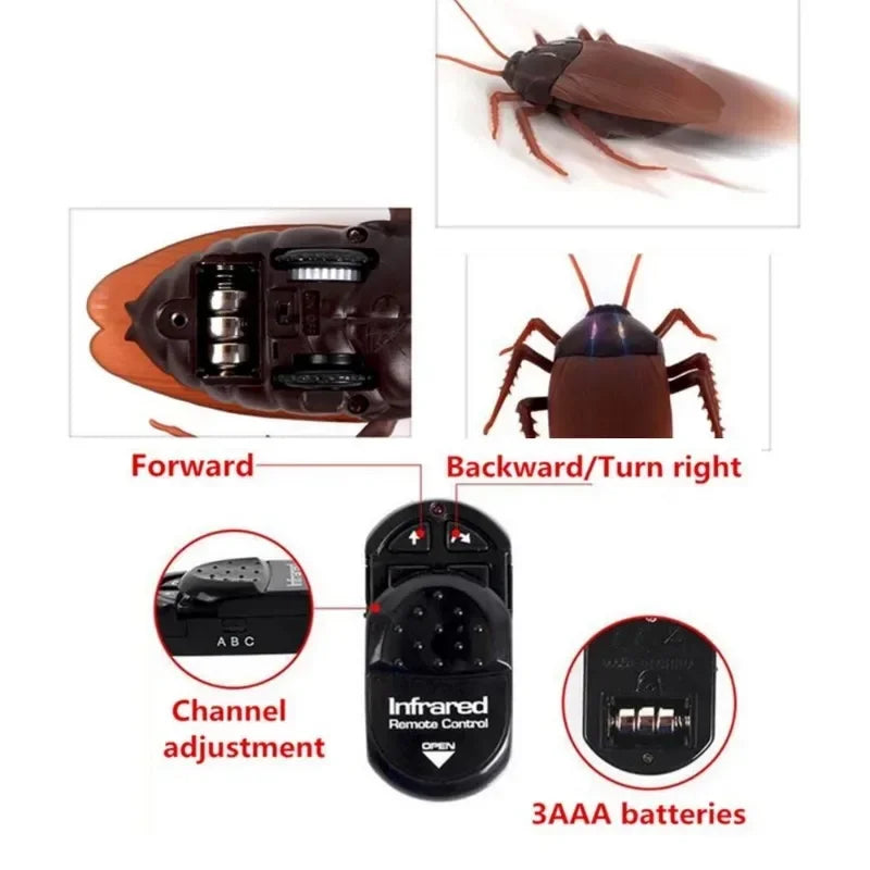 Trick Electric Cockroach Pet RC Simulation Spider Robotic Remote Control Ant Toy Halloween Xmas Mini Gift for Adult Prank Insect